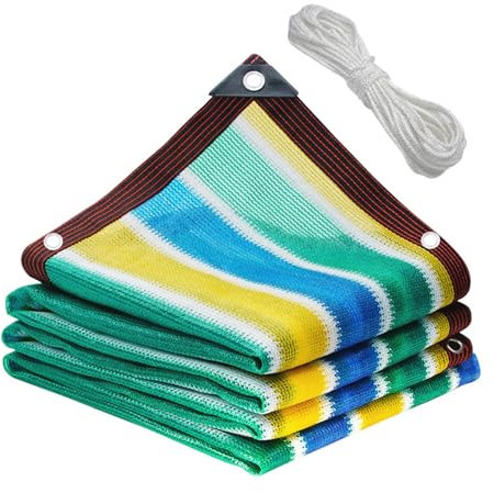 AYLFBFU Sonnenschutz Balkon Ohne Bohren 6x6m, Wetterbeständiger, Sonnenschutz mit UV Schutz - Schattiernetz - Balkon Sichtschutz für Zelte, Balkone, Terrassen, Bunt