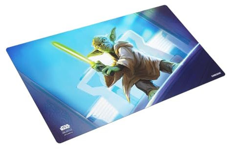 Star Wars Unlimited Yoda Prime Game Mat - Officially Licensed, Full-Color Printed, Playmat, Slip-Resistant 24 by 14 Rubber Mat, Compatible with TCGs & LCGs, Made by Gamegenic