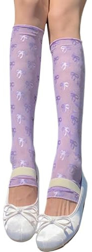 Watreketal Leg Warmers,Ultradünne Armwärmer aus Spitze Sonnenschutz fingerlose Handschuhe mit Schleife Eisseide Arm- und Beinärmel Überzüge für Frauen und Mädchen
