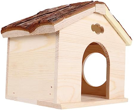 Hohopeti 1pièce Cabane Bois pour Écureuil Et Cobaye Refuge pour Animaux De Compagnie Maison pour Chinchillas Et Petits Animaux Kaki