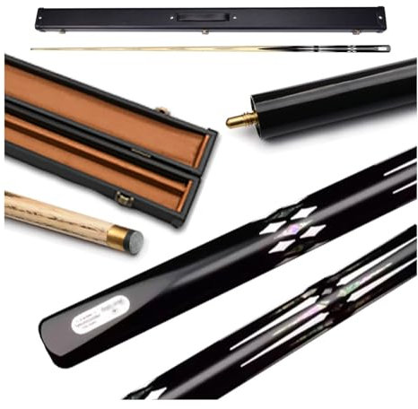 Pool Cue Billard Queue Pool-Breaking-Queue, einteilig, mit integrierter Durchgangsstange, 57 Zoll, Snooker-Queue im chinesischen Stil, schwarz, Acht, 10 mm, mit Box, drei Muster WEWYQSJXBXF-4819(Color