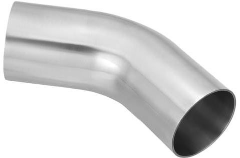 PATIKIL 45 Degree Bend Elbow, 2inch OD Sanitary Exhaust Pipe Elbow Intercooler Pipe Mandrel Elbow Connector Tube for Welding Brewery Equipment HVAC Stair Handrail, 1 Pcs