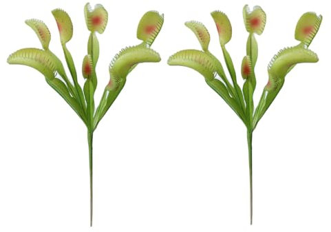 Evlasumflow 14 Artificial Venus Flytrap Plants 2pcs Lifelike Faux Carnivorous Venus Flytrap for Home Office Party Halloween Decorations