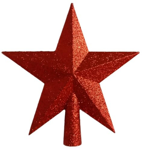 GXGM Crest Albero di Natale Stella Glitter Top Decorazione Plastica Luce Xmas Ornamenti Indoor/Outdoor 20*42cm