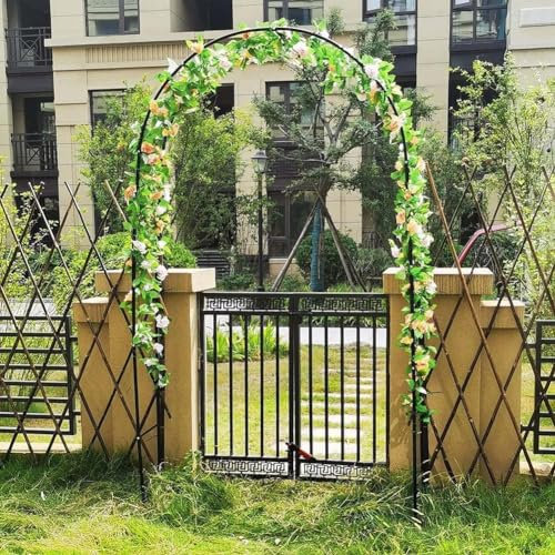 WCQSYY Arche De Jardin 120Cm 140Cm 180Cm 240Cm 300Cm 350Cm Large Acier Arceau À Rosiers Robuste Tonnelle De Jardin pour Plantes Grimpantes Mariage Décoration Extérieure,Blanc,W1.4M*H2.3M
