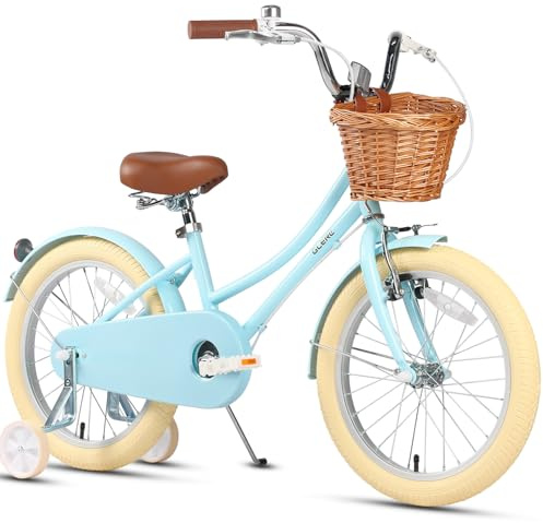 Glerc Little Molly 12-20 Zoll Kinderfahrrad für Jungen und Mädchen im Alter von 3-12 Jahren, mit Klingel und Stützrädern & Korb,Mehrere Farben