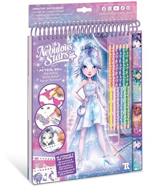 Nebulous Stars Fashion Sketchbook – Star Gala Edition, kreatives Designbuch für Kinder ab 7 Jahren zum Zeichnen, Ausmalen und Erstellen von modischen Looks, inklusive Inspirationsseiten und Zubehör