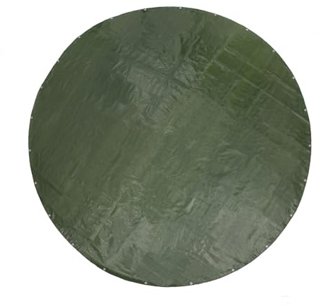 GUARD SHIELD Round Tarp Waterproof Heavy Duty Green 8 Feet Cover Outdoor Inflatable Pool Ground Cloth Tarps for Under Pool