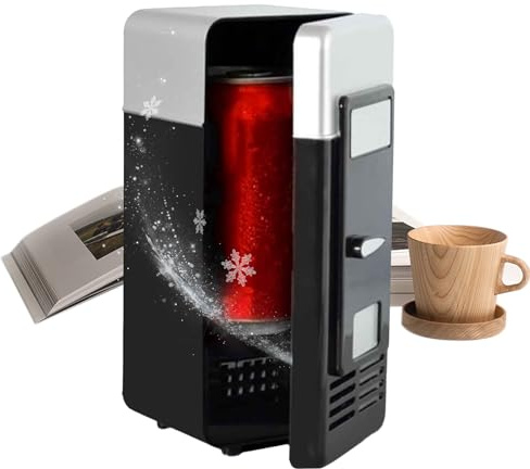 Generico Frigorifero Portatile - Frigo Da Camera Per Cosmetici, Bevande, Frutta, Cibo - Refrigeratore E Scaldavivande Per Bevande, Ufficio, Auto, Dormitorio