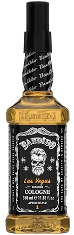 Bandido Las Vegas Cologne 350 ml | Barber Aftershave & Eau de Cologne for Men | Refreshing Sweet Fragrance | Also Suitable as Body Spray & Hair Perfume