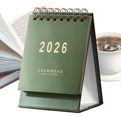 Ahuuen Pequeño Calendario de Escritorio 2025-2026,Calendario De Mesa Sobremesa - Material de Planificación de Fechas Decorativo para Tareas Diarias Citas Empleados Estudiantes Profesores Autónomos