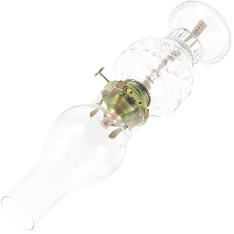Happyyami Vintage Glas Petroleumlampe Windfest und Hitzebeständig 150–250 Ml Füllvolumen Antike Öllampe für Zuhause Stimmungsvolle Beleuchtung bei Stromausfall für Wohnzimmer und Partys