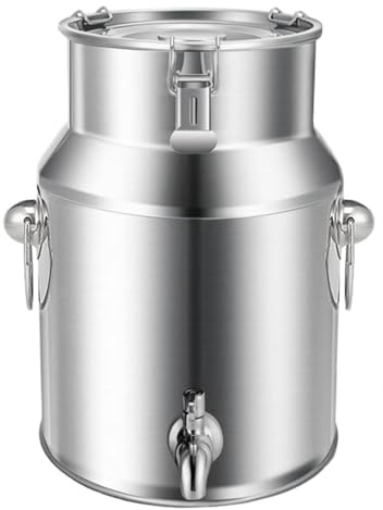 Bidone Per Olio Acciaio 30 Litri Con Rubinetto Tappi Per Taniche Olio Latta Trasporto Del Latte in Acciaio Inossidabile Secchio,Capacity-7Liters