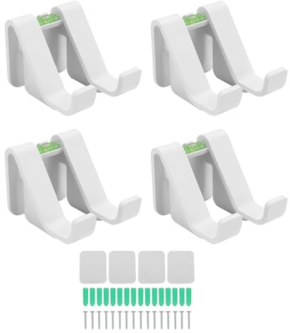 ZenithAur 4-pack videospelskontroll Väggfäste med skadefria lim för spelrumsskärm, platsbesparande organisation för universell spelkontrollhållare (Vit)