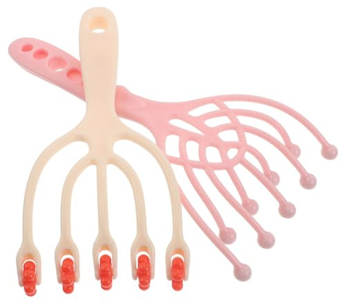 NOLITOY Massaggiatore per Capelluto 2 Pezzi con Artigli a 5 e 9 Punte, Pettine Massaggiante Manuale Portatile per Rilassamento e Stimolazione, Dispositivo Leggero per Uso Domestico