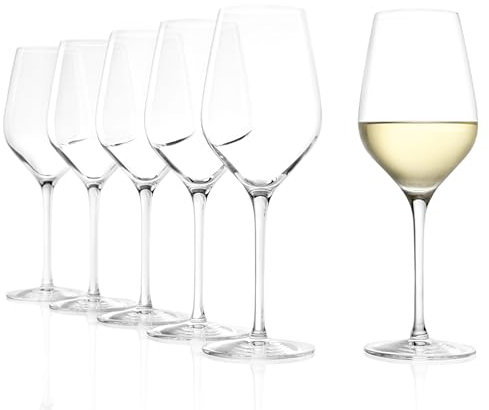 Stölzle Lausitz Verres à Vin Universels Exquisit Royal Lot de 6, 420 ml – Verres en Cristal Élégants pour Vins Blancs, Rosés et Rouges Légers – Lavable au Lave-vaisselle, Fabriqué en Allemagne