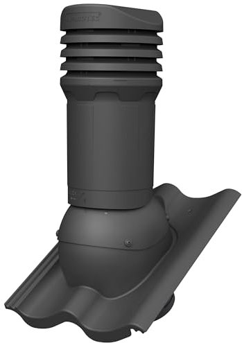 Parotec Entlüftungskamin DN 125 mm passiv für Braas - Doppel-S, Nelskamp - S, IBF - Doppel-S, ProDach - Doppel-S Dachziegel Dachentlüftung, Abluftrohr, Lüftungshaube (RAL 7016 - Anthrazit)