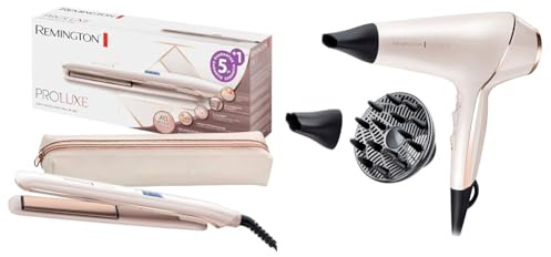 Remington Glätteisen PROluxe S9100 + Remington Haartrockner Profi Ionen PROluxe AC9140