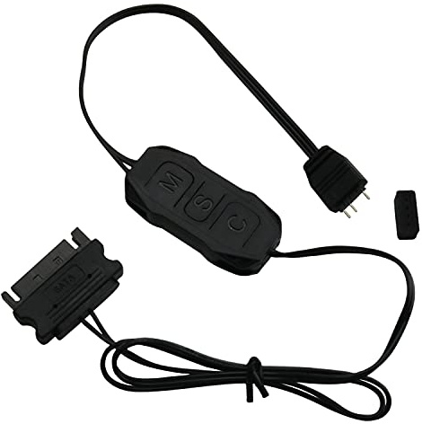 ZCZQC ARGB Controller 5V 3Pin Aura RGB Controller Plastic SATA Power Supply Light Stripe Remote Controller
