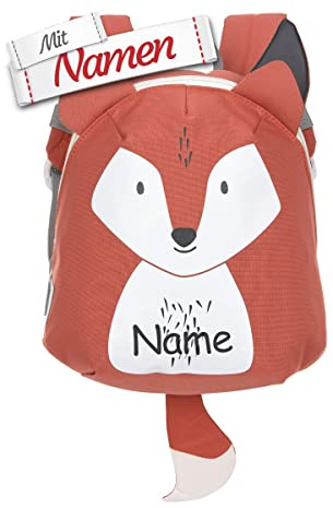 LÄSSIG Fox/Fuchs Kinder Rucksack mit Namen personalisiert, Kinderrucksack für Kindergarten Kita, Mini Kindergartenrucksack, Kleinkind Tasche, Kindergartentasche 3,5 L