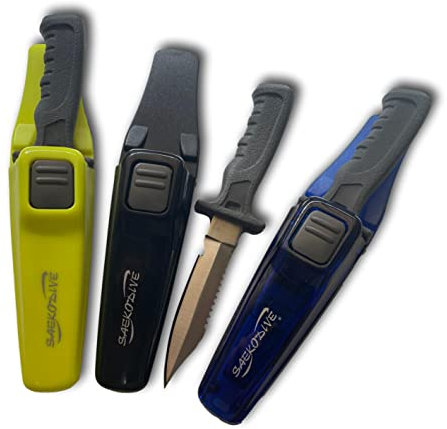 Saekodive 15,5 cm Jacketmesser BC Knife Taucher-Messer (Gelb)