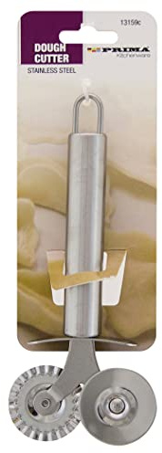 Stainless Steel Pastry Pasta Crimper Cutter Dough Pizza Ravioli Dual Wheel Tool