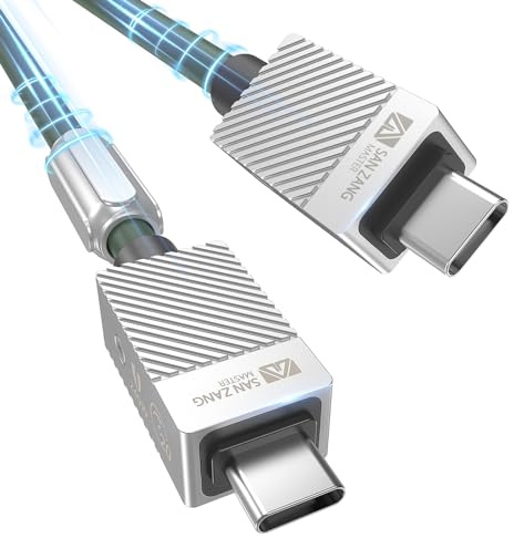 Cavo da USB C a USB C da 240 W per cavo USB 3.2 Gen 2 compatibile con Thunderbolt 2, E-Marker da 240 W, cavo DisplayPort 4k, cavo di trasferimento dati a ricarica rapida da 20 Gbps 0,5 m, verde