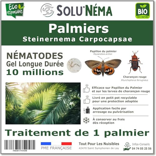 SOLUNEMA - Nématodes Contre le Papillon du Palmier et le Charançon Rouge - 10 millions - Pour 1 Palmier