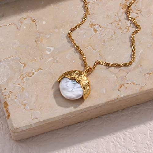 Halskette Anhänger Süßwasser-Barock-Perlenkette für Damen runde Kette Modeschmuck Geschenk Geburtstag Hochzeit Weihnachts Geschenke für Frauen