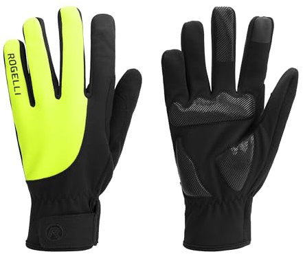 Rogelli Core II Fahrradhandschuhe Herren - Radhandschuhe, Winterhandschuhe - Schwarz/Gelb - Größe M