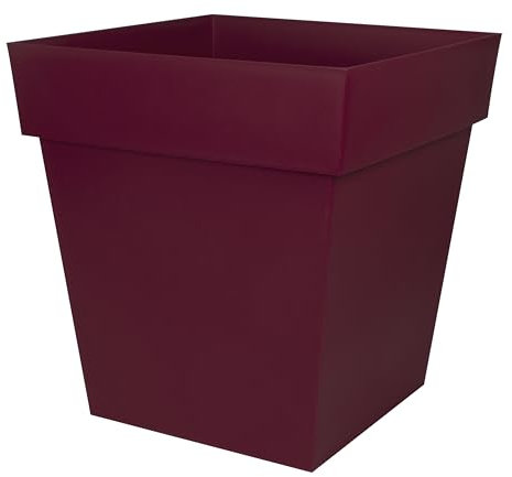 EDA Toscana - Maceta Cuadrada (50 cm, Volumen 87 L, 49,5 x 49,5 x 52,5 cm), Color Rojo