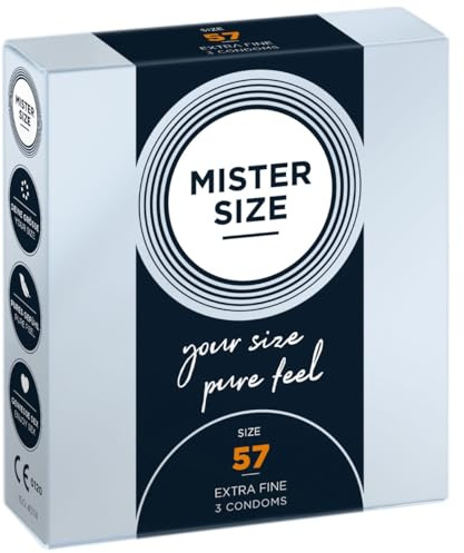 MISTER SIZE Mister Size MS03-57 mm Latex-Kondome mit Reservoir, 7 Größen erhältlich, 3 Stück