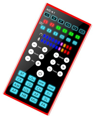 Carte Son Mobile Rouge en Métal pour Diffusion en Direct 1200 Mv | Réverbération Bruit, Compatible Téléphones et Ordinateurs, Format 1 Pièce