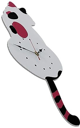 Ciieeo Katzenschwanz-wanduhr Zum Aufhängen Acryl Rahmenlos Leise Dekorative Wanduhr Für Das Wohnzimmer