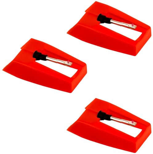 Binnan 3 Piezas Aguja de Repuesto, Aguja de Repuesto con Punta de Diamante Universal de Reemplazo para la Mayoría Tocadiscos de Vinilo Compatibles, Fonógrafo