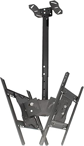 Staffa di montaggio per TV a soffitto extra lunga con altezza regolabile e rotazione di 360 gradi, si adatta alla maggior parte dei televisori LCD da 32 55 pollici Supporto TV inclinabile