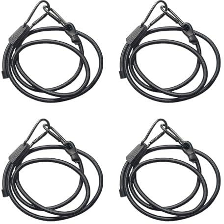Packung Mit 4 Starken Spanngummi mit Karabiner, Expander mit Haken Verstellbar, 100cm Extra Stark Gummispanner Gummibänder für Sonnensegel, Gartengeräte, Auto,Gepäcktransport,Fahrrad und Camping