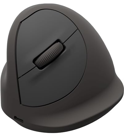 Fellowes Breyta Plus mouse verticale ergonomico, taglia L, per mancini. Bluetooth, ricevitore usb wireless o cavo. Materiali riciclati, protezione Microban, batteria ricaricabile.