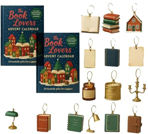 Calendario de Adviento para amantes de los libros, 25 días de romance, calendario de Adviento para amantes de los libros: 25 regalos para lectores, colgantes acrílicos 2D (B-2 piezas)