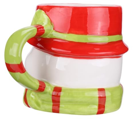 TOKIDNY Tazza in Ceramica a Forma di Pupazzo di Neve Natale, Tazza da Caffè e Latte Decorazioni Festive, per Casa, Ufficio e Regali Natalizi