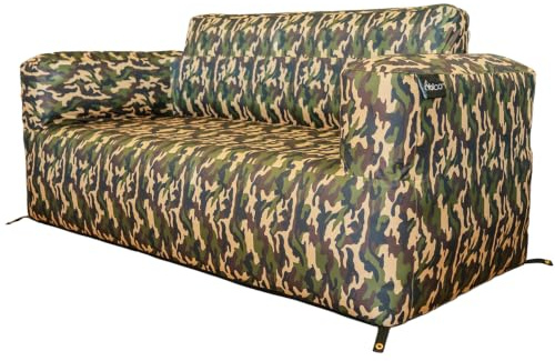 Yolco GS4W Camo Aufblasbares Outdoor Sofa für 2–3 Personen – Luftsofa bis 300 kg, mit Fußpumpe, Rückenlehne & Armlehnen, Camping Sofa für Garten, Terrasse, Balkon & Strand