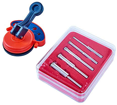 Amtech S4405 Diamond tile core drill kit and vacuum base drill guide