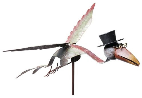 Windspiel Vogel aus Metall, 125 cm hoch, Exner Gartendeko