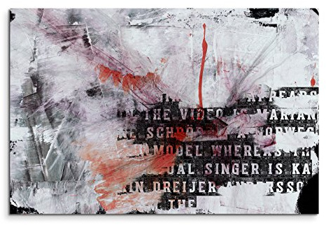 Paul Sinus Art 120x80cm Leinwandbild Leinwanddruck Kunstdruck Wandbild weiß grau schwarz rot Schrift