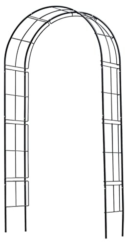 Pergola en acier galvanisé noir 113 x 38 x 229 cm
