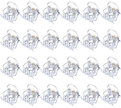 Hotop Hair Clip, 24 Pcs Small Mini Hair Claw Clips for Girls and Women, Non-Slip Plastic Tiny Jaw Clips, Clear