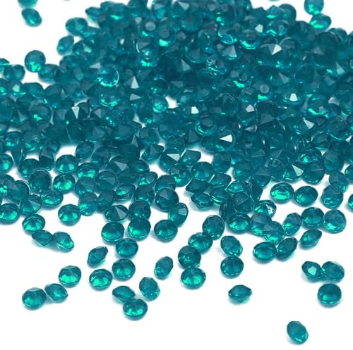 1000 Stück Acryl Deko Diamantkristalle 4mm Glitzer Streudeko Tischschmuck Funkelnd Dekosteine Kristalle Konfetti Diamanten zum DIY Verzieren Tischdeko Hochzeit Taufe Verlobung Valentinstag,Blau Grün