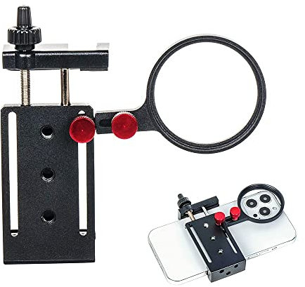 Came-TV Trépied de téléphone en aluminium avec adaptateur 52 mm pour filtre et objectif avec griffe de fixation, pince réglable pour iPhone 14 13 12 Pro Max smartphones Android et tous les téléphones