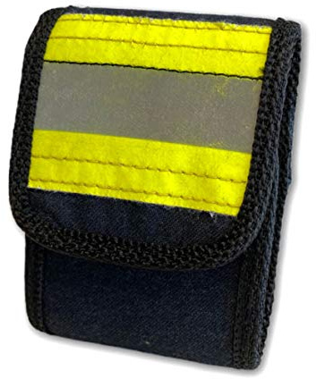 Roter Hahn 112 | DME Meldertasche Feuerwehr – Melder Holster aus Feuerwehrschlauch BZW. Feuerwehrkleidung, universelle Pieper Tasche mit Klettverschluss, handgefertigtes Unikat