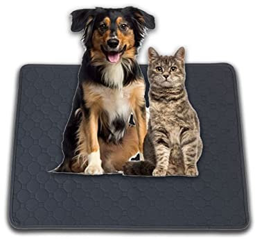 Waschbar Haustier-Urinunterlage, Matten für Hunde, Welpenunterlagen waschbar Welpen Wiederverwendbar Inkontinenzunterlage für Katzen Kaninchen Meerschweinchen,Grau,150 * 90 cm